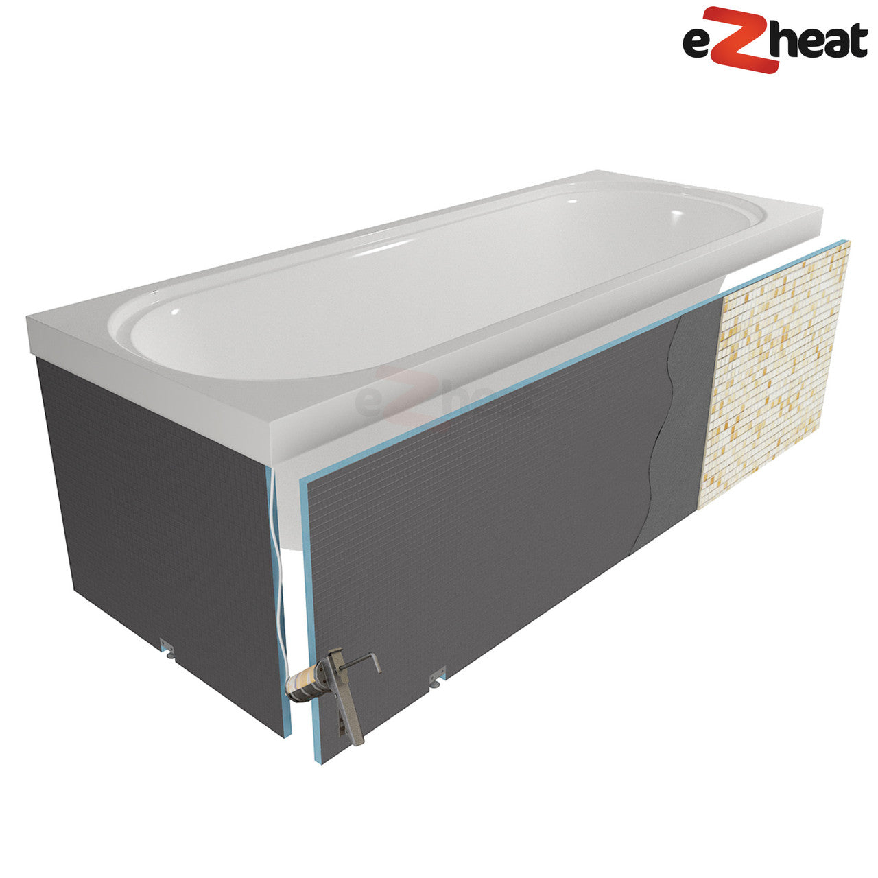 eZheat Tilable Tile Backer Board Bath Panel