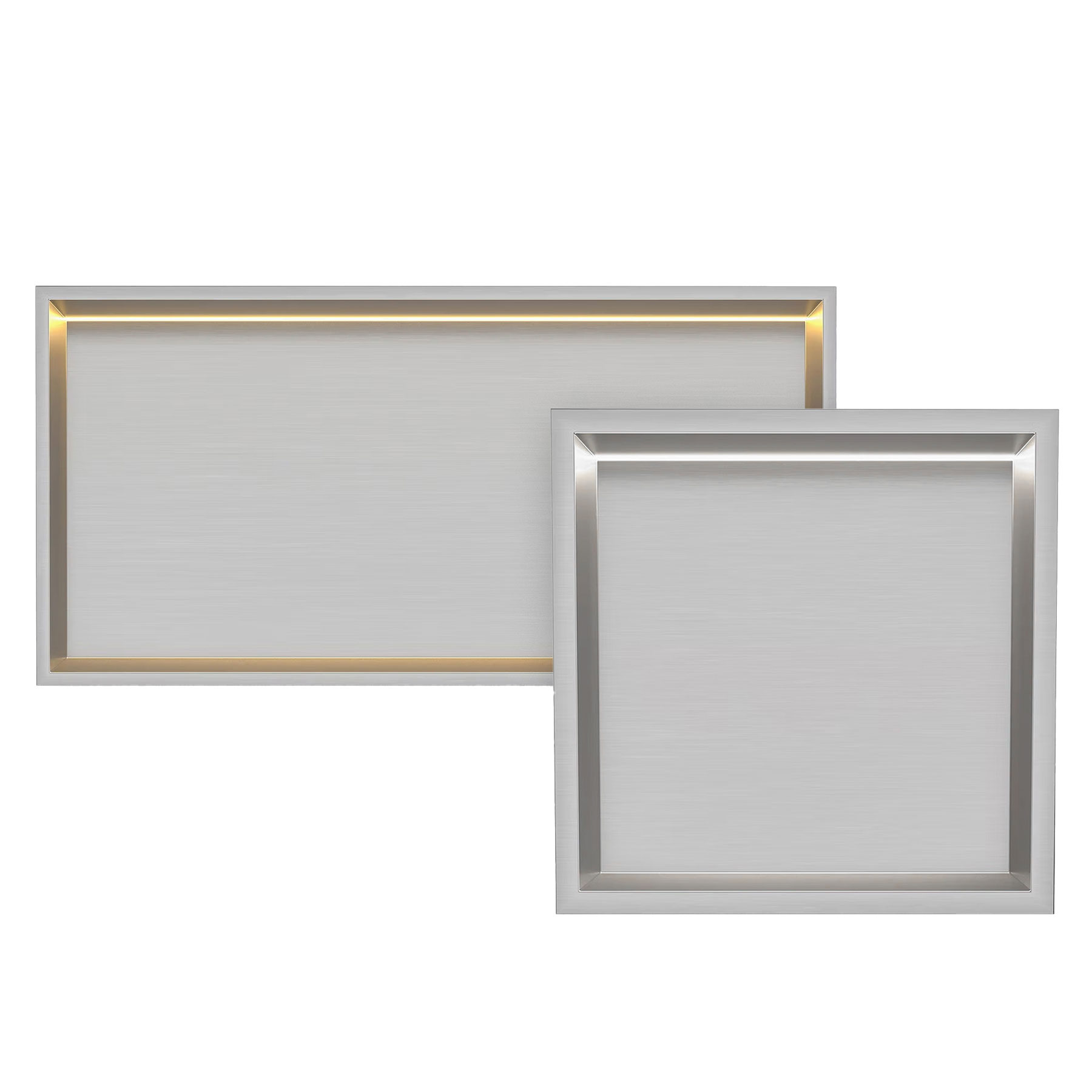 Brushed Stainless Steel Shower Niche with LED Light Colour Option