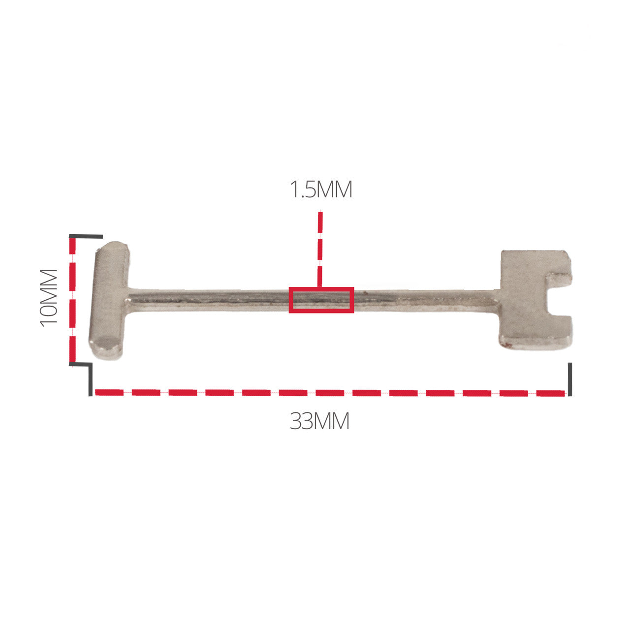 Ezheat Tile Levelling System - T-Lock (Replaceable T-Pins) - 50 Pack- Dimensions