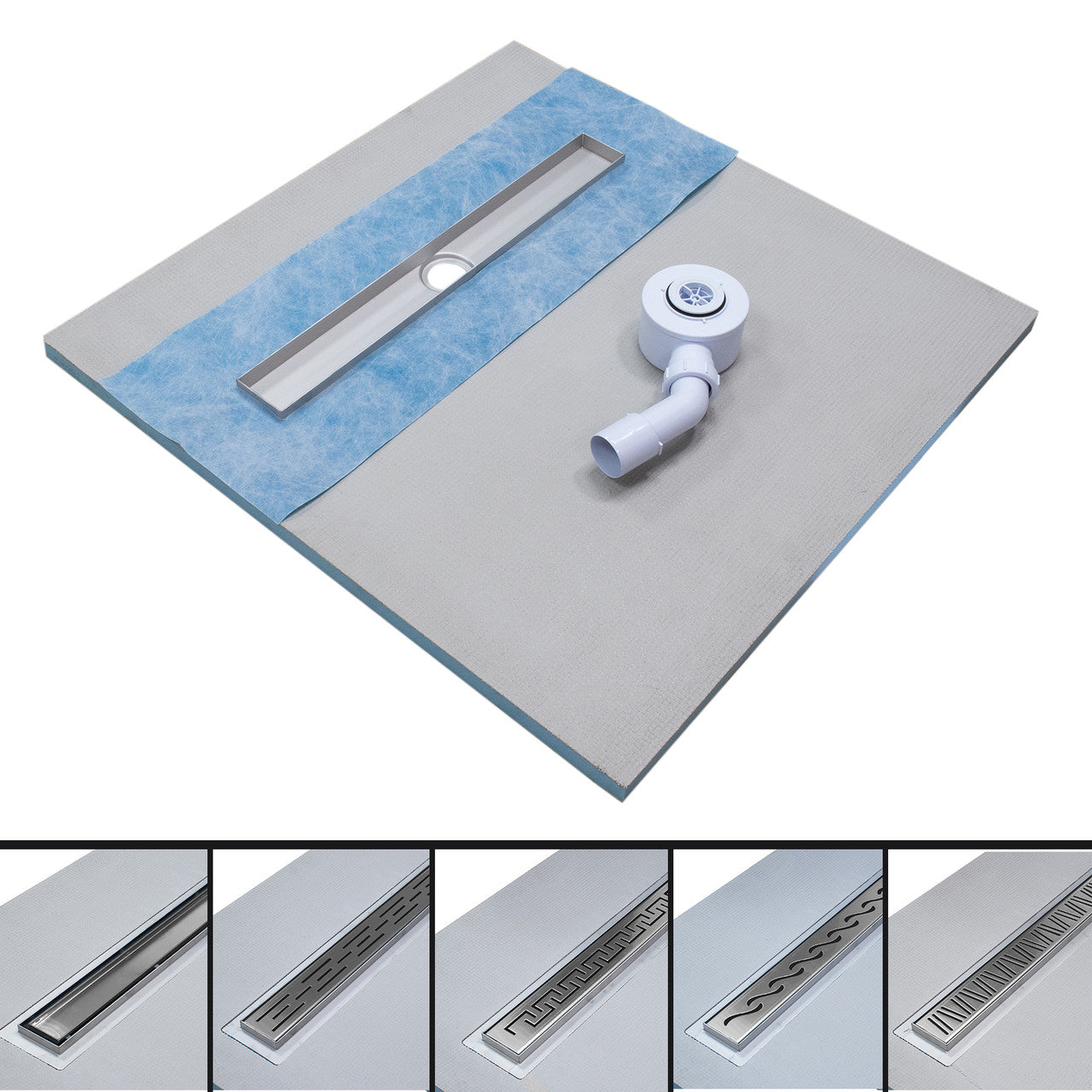 Linear Wetroom Shower Tray - Tile On With Waste and Choice of Grate Style XPS