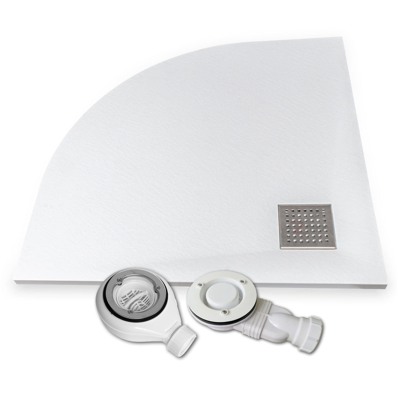 White Slate Effect SMC Shower Trays with Waste