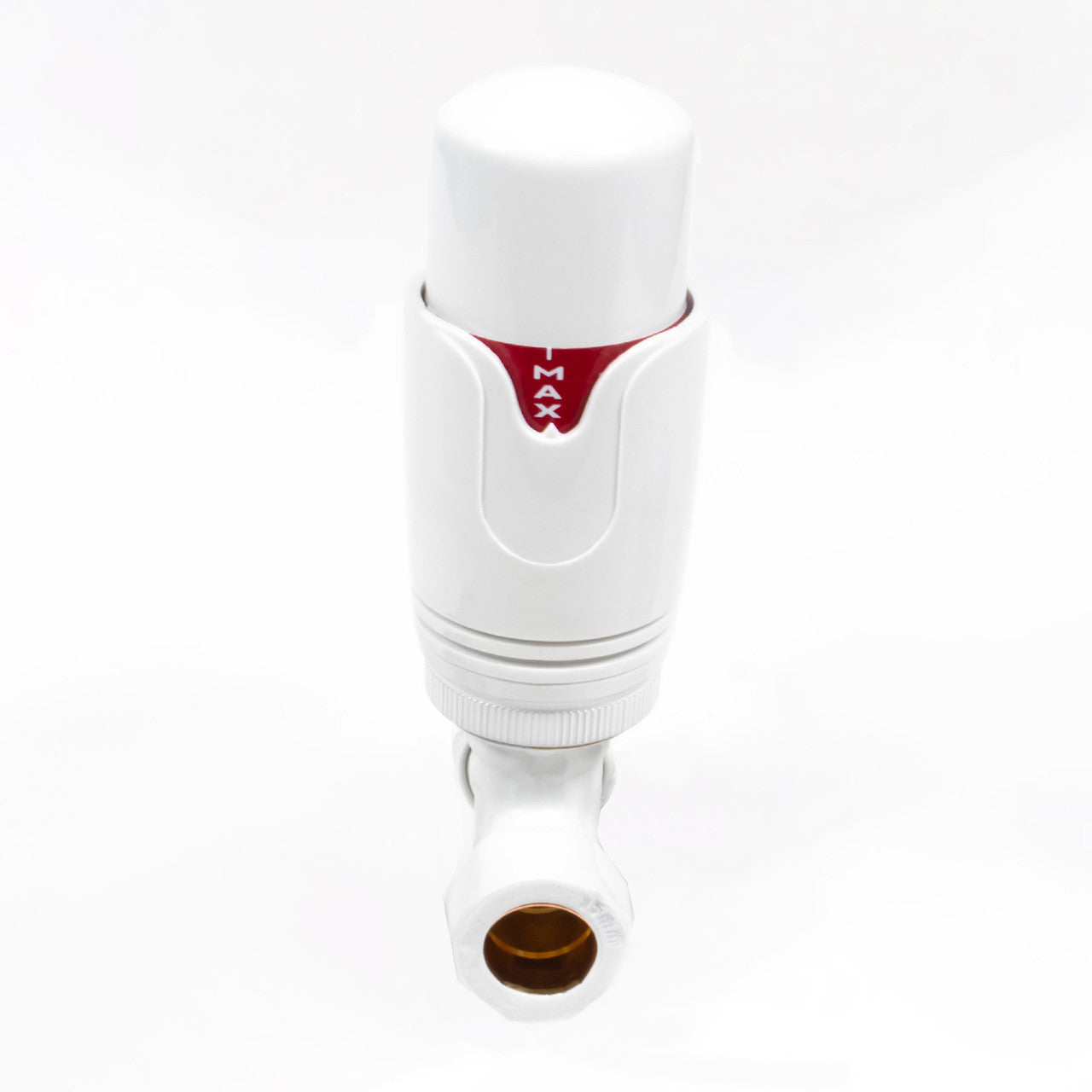Thermostatic TRV Straight Radiator Valves 1/2" x 15mm Lockshield Pack (White)