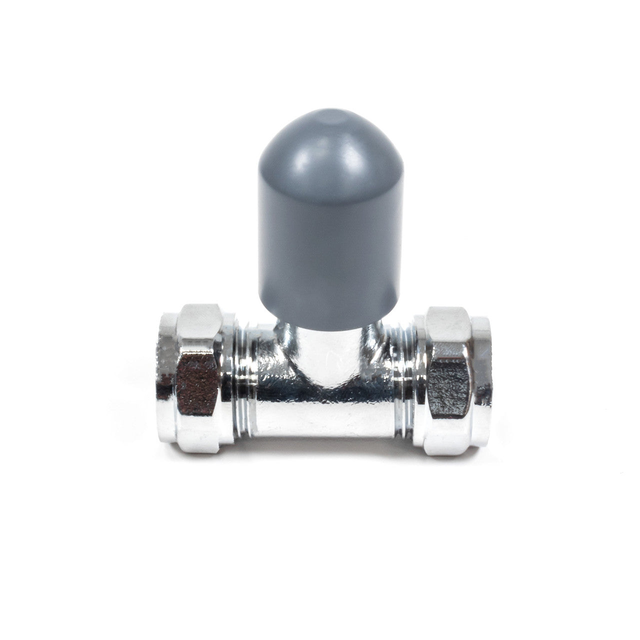 Thermostatic TRV Straight Radiator Valves 1/2" x 15mm Lockshield Pack (Slate Grey)