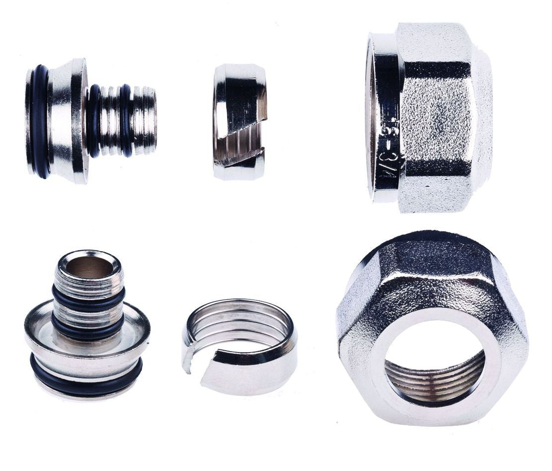 Nickel 15x2mm 3/4" Pipe Connectors