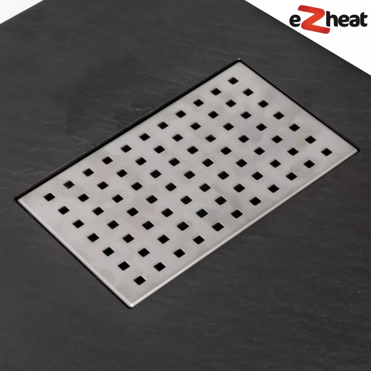 Black SMC Shower Trays with Stainless Steel Drain Cover