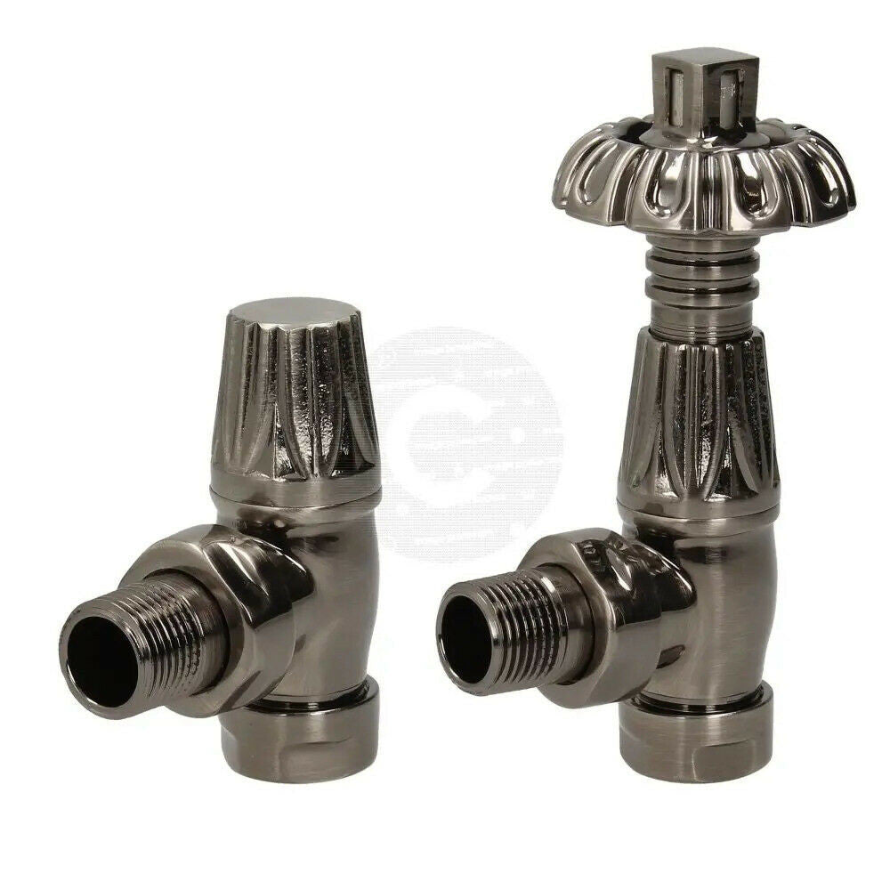Bentley Traditional Angled Gothic 15 mm TRV & Lockshield Valve Set 15mm x 1/2"