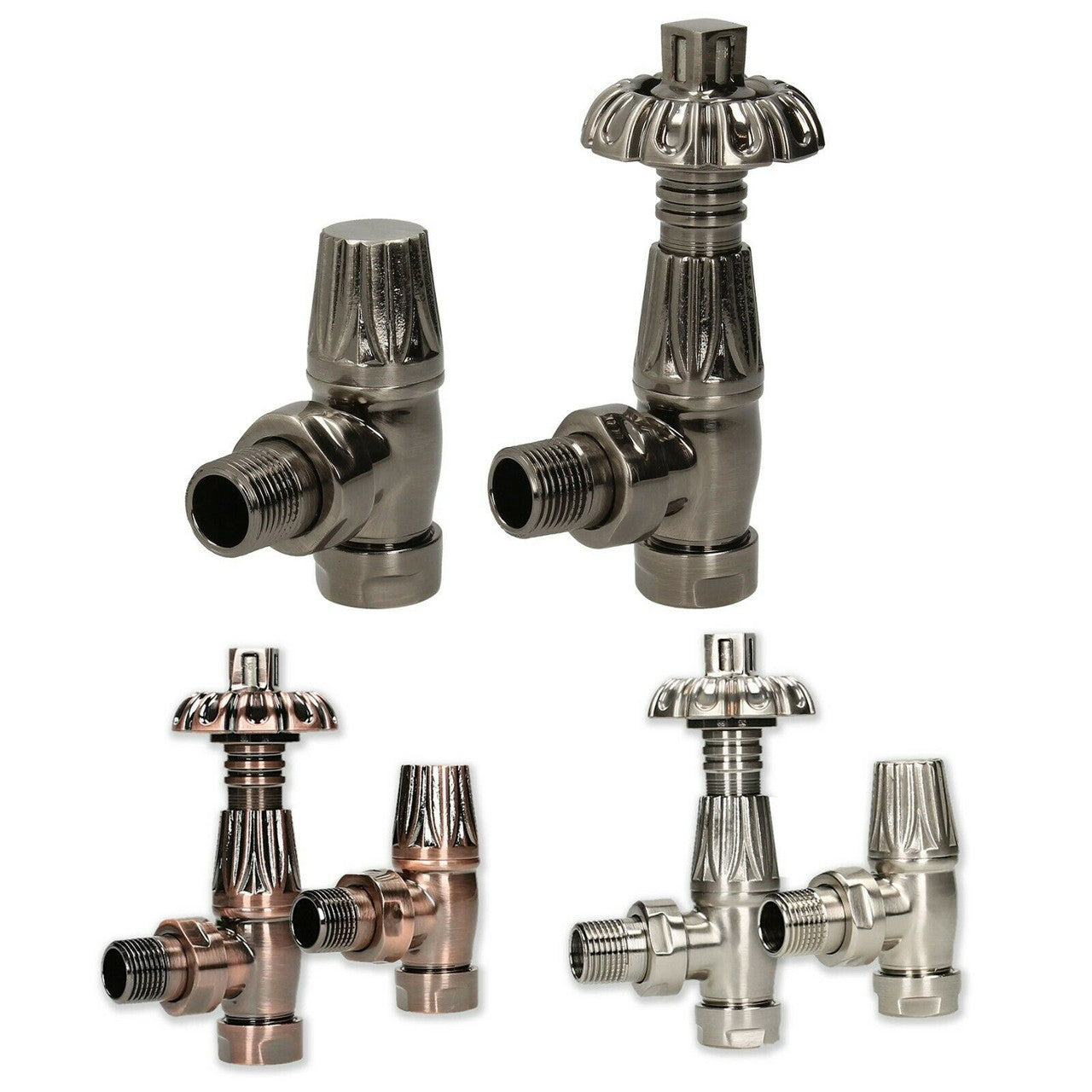 Bentley Traditional Angled Gothic 15 mm TRV & Lockshield Valve Set 15mm x 1/2"