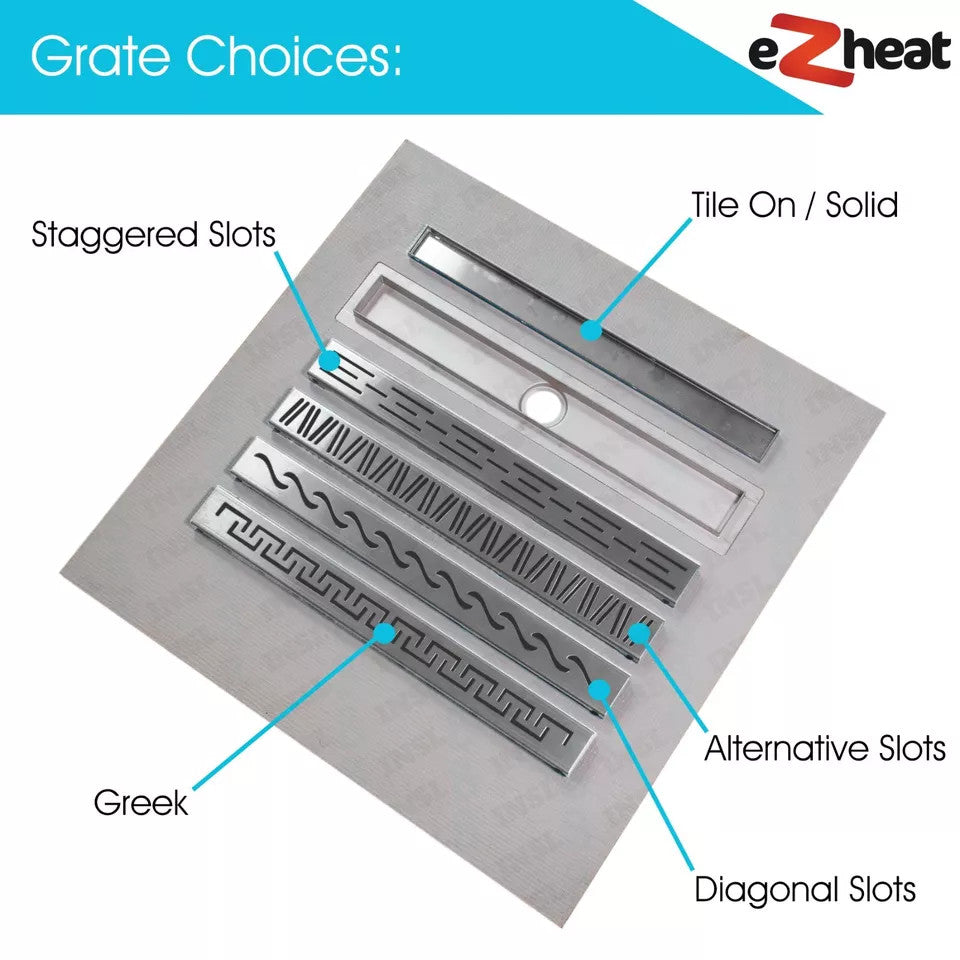 Linear Wetroom Shower Tray - Tile On With Waste and Choice of Grate Style XPS